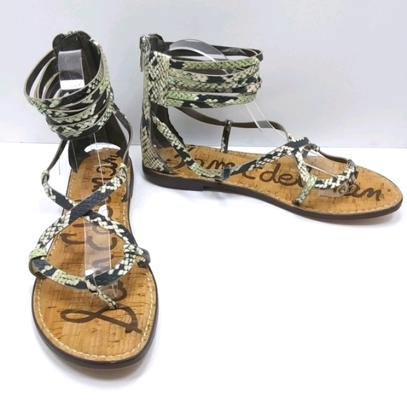 SAM EDELMAN Glenda Split Toe Python Gladiator Sandals EUC - Picture 13 of 13